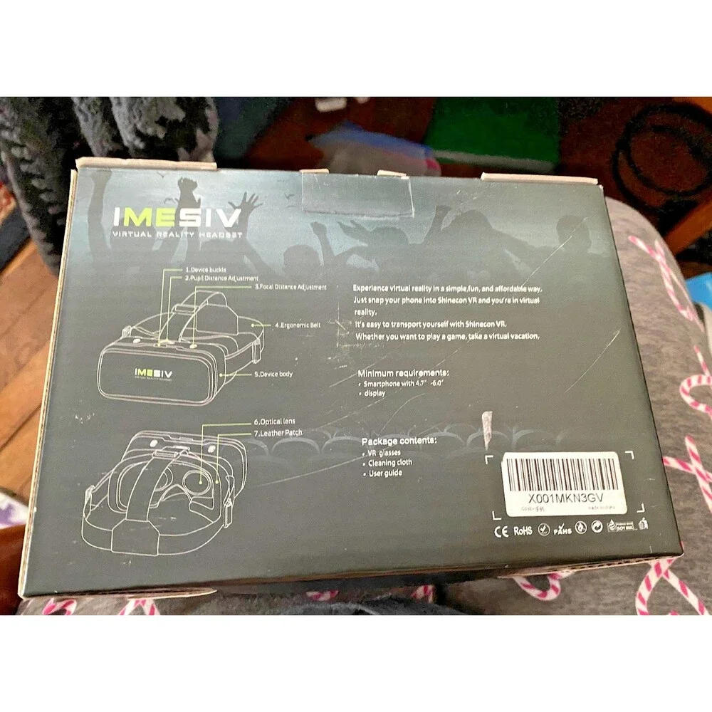 IMESIV 3D VR Headset - Apple & Android Compatible VR Goggles! New Open Box.